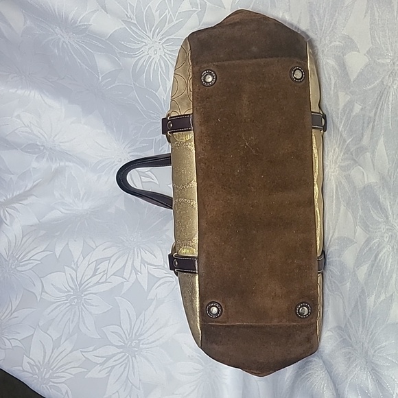 Coach Patchwork Patent Suede Signature C Jacquard Shopper Tote # F06Q-10388 - Picture 4 of 16